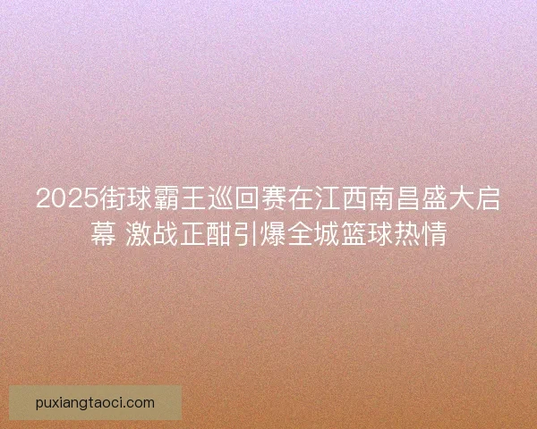 2025街球霸王巡回赛在江西南昌盛大启幕 激战正酣引爆全城篮球热情