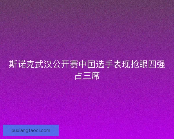斯诺克武汉公开赛中国选手表现抢眼四强占三席